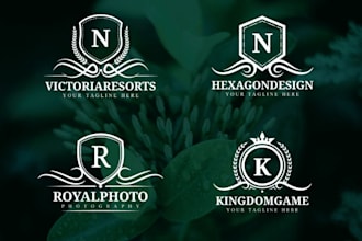 design an elegant and custom crest logo for your brand or organization