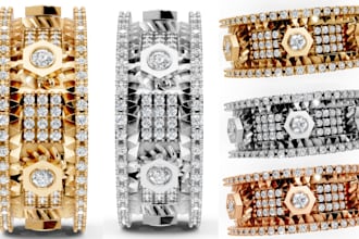 rotating gear ring design spinner rings interlocking ring mechanical cad jewelry
