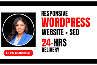 design responsive wordpress website with SEO in 24hrs on hostinger, godaddy