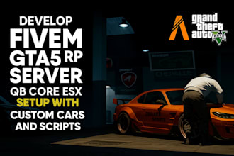 fivem developer qb core esx gta5 server full rp setup with custom car and script