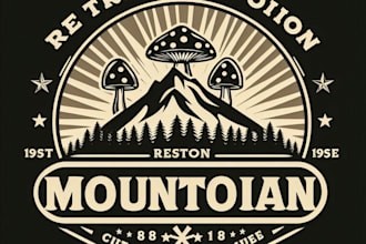 design high quality mountain, mushroam logo with express delivery