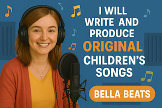 write and produce original  children songs with vocals and music