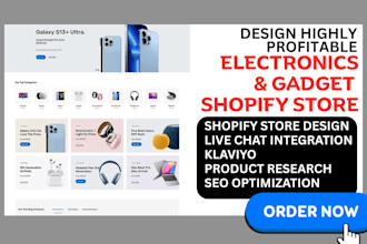 design highly profitable electronic gadget shopify store