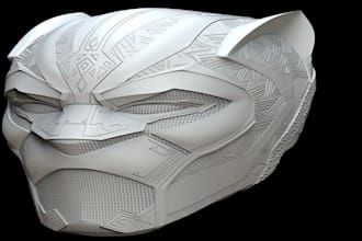 create 3d cosplay, cosplay prop, cosplay helmet, halloween mask, japanese mask,