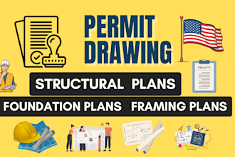 draft city permit blueprints framing plan foundation plan as structural engineer