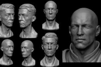 sculpt realistic 3d head model 3d head bust 3d bust model for 3d printing