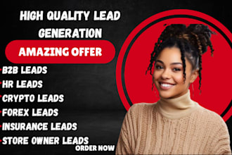 generate b2b lead crypto lead forex lead insurance lead HR lead store owner