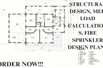 provide structural design, mep, load calculations fire sprinkler design plans