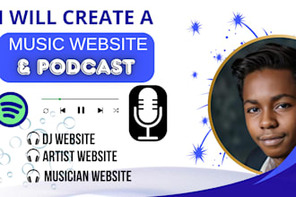 build a responsive music podcast website for artist, dj, musicians