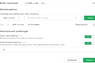 auto did number, sip trunk, dialer 3cx caller id sip routes spoof api