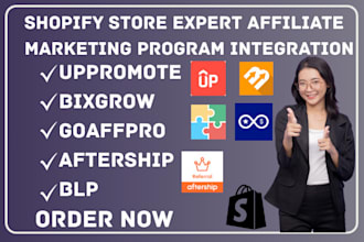 setup shopify store affiliate marketing uppromote bixgrow goaffpro aftership blp