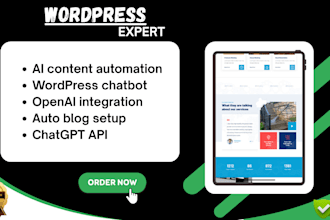 integrate openai chatgpt API into wordpress for auto blogs, chatbot