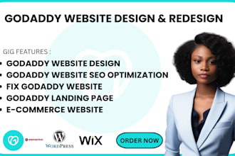 build godaddy website design redesign development fix godaddy seo store