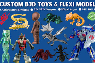 3d articulated model, toy dnd 3d flexi model, bjd doll action figure 3d printing