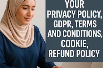 write your privacy policy, gdpr, terms, refund and cookie policy