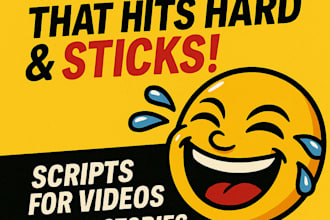 ghostwrite funny comedy scripts, memes, short stories, movie scripts and jokes