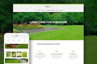 design lawn care website landscaping gardening website
