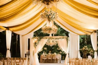 redecorate banquet hall, stage design, hall party, wedding venue, concert hall