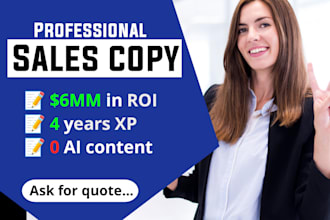 write highly converting sales copy or sales letter