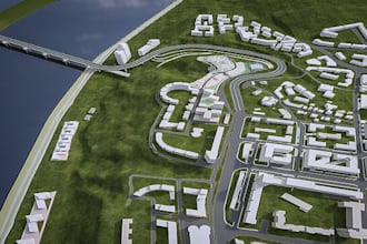 draft urban planning, real estate, master plan town planning, 3d rendering