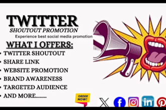 do twitter shoutout, share website link to 100m UK, USA ig, yt, tik fb audiences