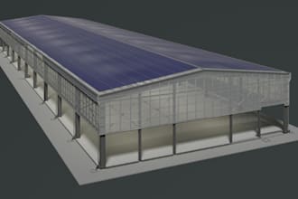 design 3d solar roof warehouse, residential solar roof, 3d solar panel projects