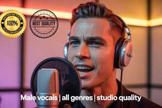 record authentic male vocals singer harmonies and hook