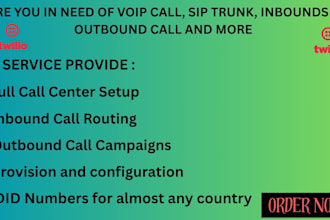 set up call center, outbound call and inbound call, did number for any country