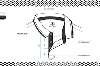 create polo shirt tech packs for fashion and factory use polo spec sheet designs