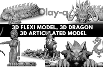 3d flexi design, 3d articulated model, printable toy, bjd, 3d toy for printing