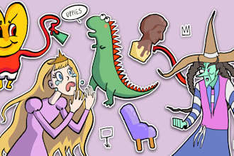 draw anything pls fun funky illustration sticker