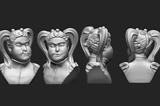 realistic 2d, 3d head,bust full body model in zbrush figure sti file 3d printing
