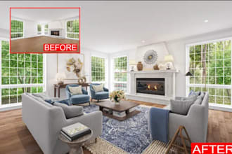 do a virtual staging, home staging, virtual furniture, virtual renovation