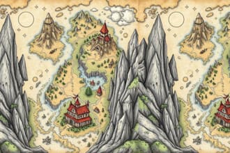 draw a custom illustrated fantasy map for books games or rpg worlds