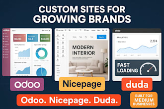 create odoo website, nicepage website or duda website for your medium business