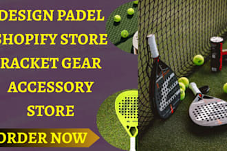 design padel shopify store racket sports tennis athletic gear accessory website