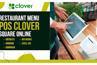 update or create your restaurant menu on on wix, clover, pos square data entry