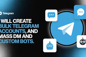 create bulk telegram account, telegram group and channel mass dm, telegram bot