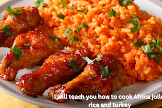 teach you how to cook jollof rice with turkey