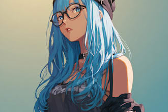 draw your character in anime style illustration