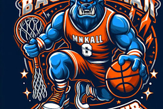 design high quality basketball club mascot logo with fastest delivery