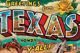 design a creative vintage retro style postcard travel poster postcard design