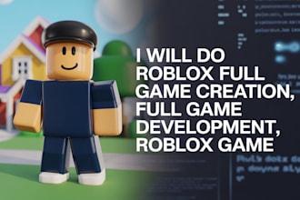do roblox full game creation, full game development,roblox game script animation