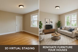 create 3d virtual staging and renovate furniture your houses