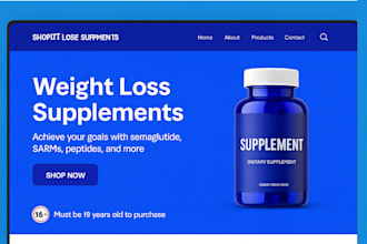 build supplement brand website for semaglutide, peptides, weight loss products