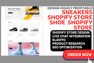 design a sneaker shopify store shoe website footwear store shopify store