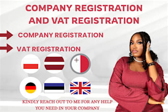 do company registration vat in cyprus, malta, estonia, latvia, germany poland UK