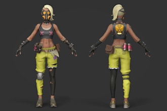 create 3d fortnite character, nsfw model, game asset, rig3d for ue5