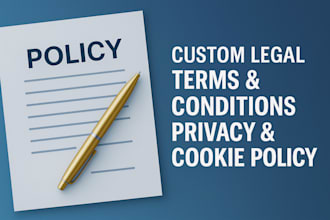 write legal terms, privacy and cookie policy for website, app or online store