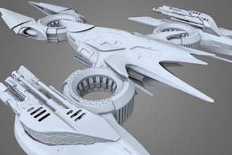make 3d spaceship miniature, 3d tabletop sci fi miniature design, 3d print minis